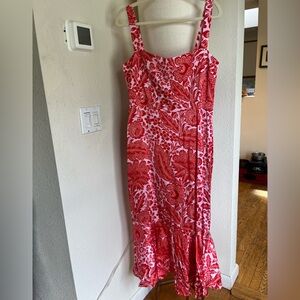 J. Crew Collection Pink and Red Floral Dress! 🌺